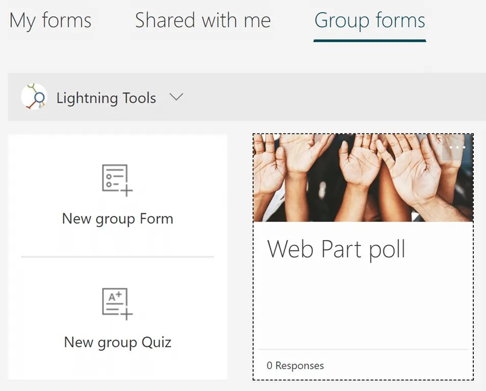 Modern SharePoint Web Parts Forms Web Part Lightning Tools