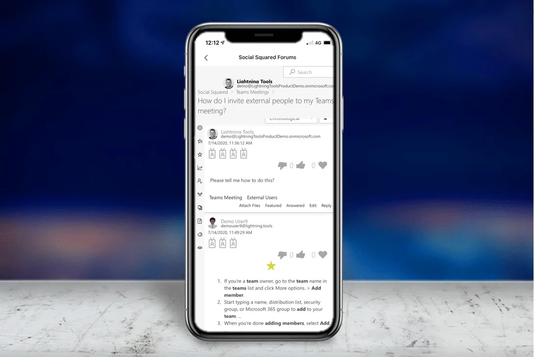 Microsoft Teams Discussion Board App Lightning Tools