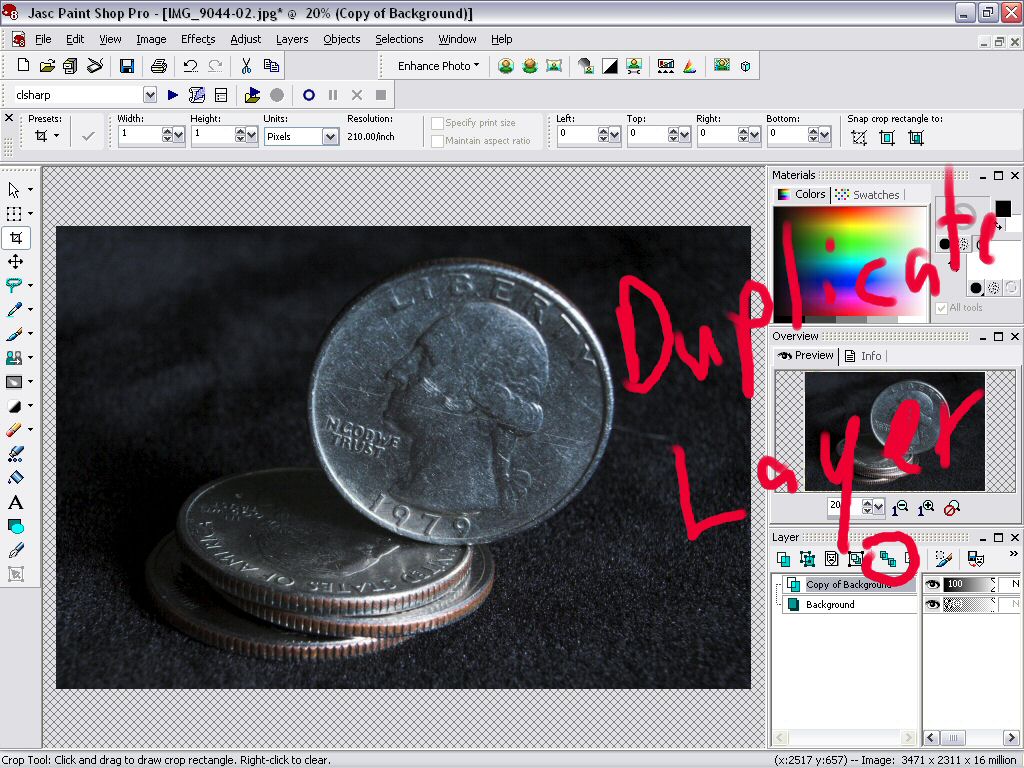 Paint Shop Pro 8 tutorial for Out of bounds Photos