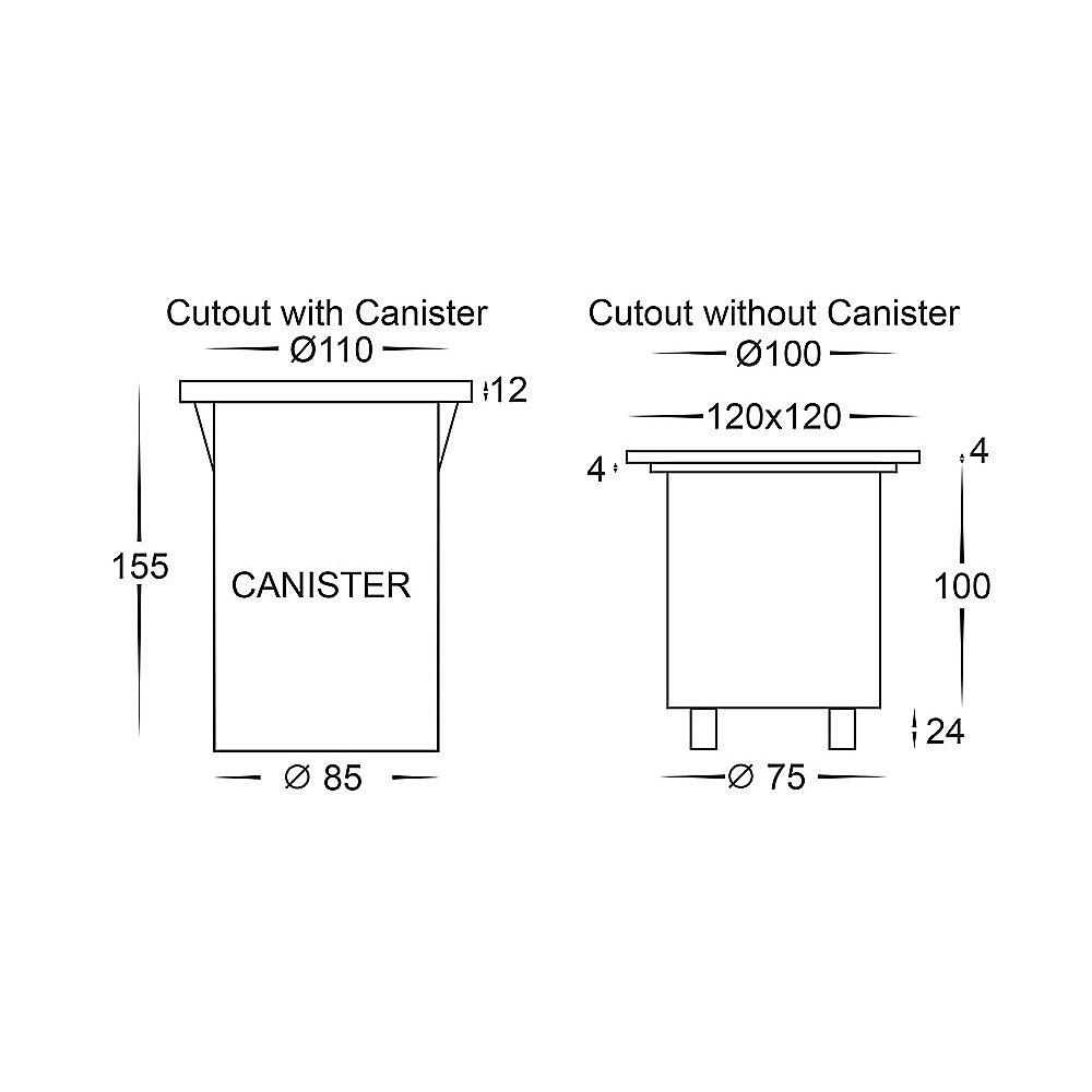 METRO 12V LED 5W TRICOLOUR 316 S/S INGROUND UPLIGHTER SQUARE (HV1701T) Lights Direct