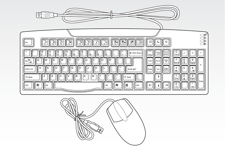 Line Art AMD "Geode" PIC / Keyboard & Mouse Lightspeed design