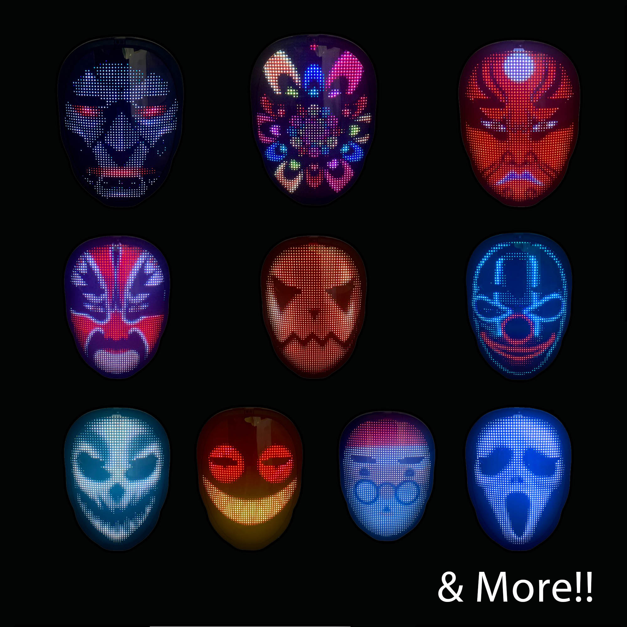 LED Face Changing Shining Mask Light Up Wear