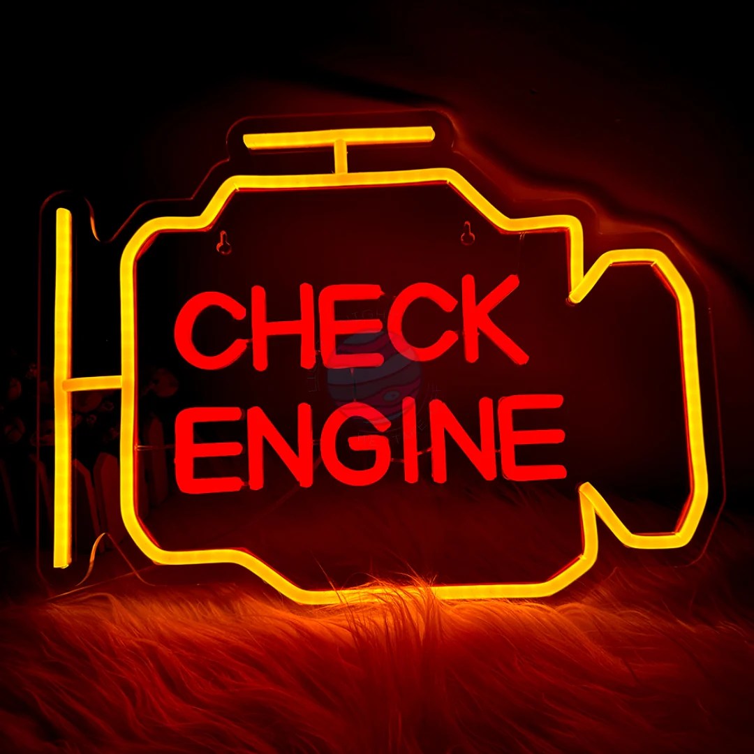 "Check Engine" Neon Sign – Light X Night