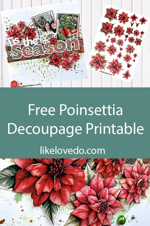 Free Decoupage Poinsettia Printable Like Love Do Free Decoupage Poinsettia Printable Like Love Do