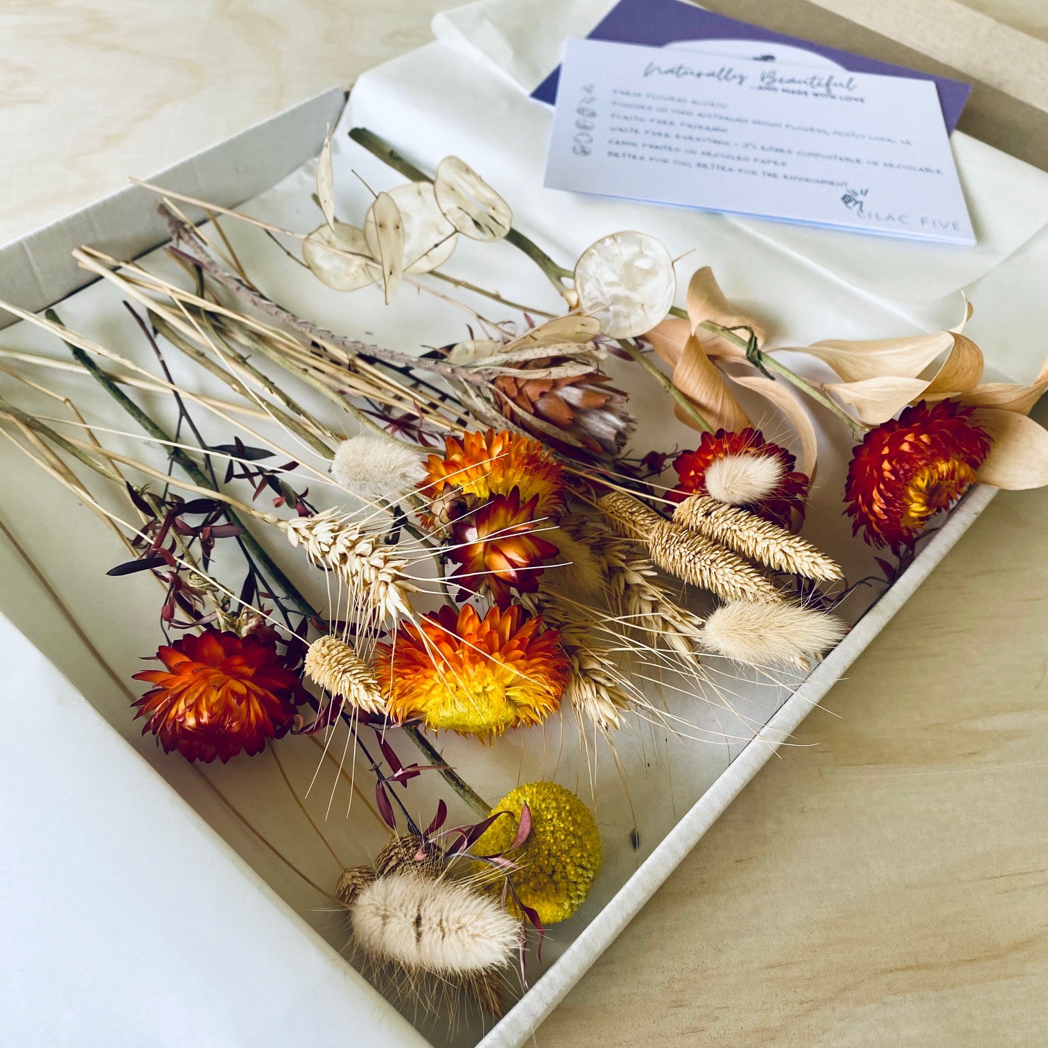 Dried Flower Box BRIGHT Lilac Five