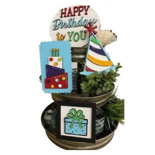 Happy Birthday Tiered Tray Set Lilac Lane DIY