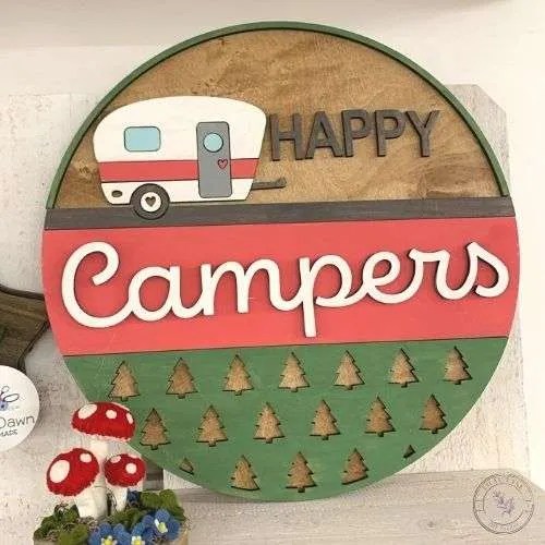 Happy Camper Sign Lilac Lane DIY