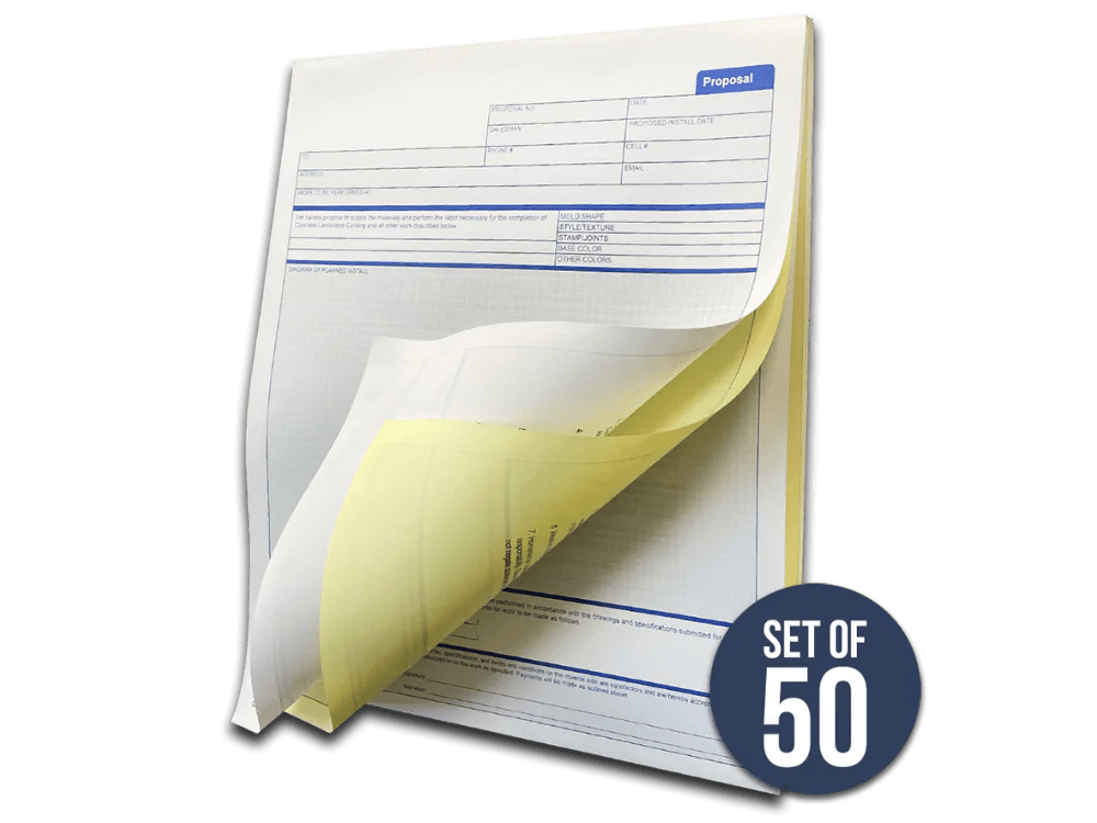 Estimate Forms Set of 50 Carbon Sheets Lil' Bubba Curb Machines for