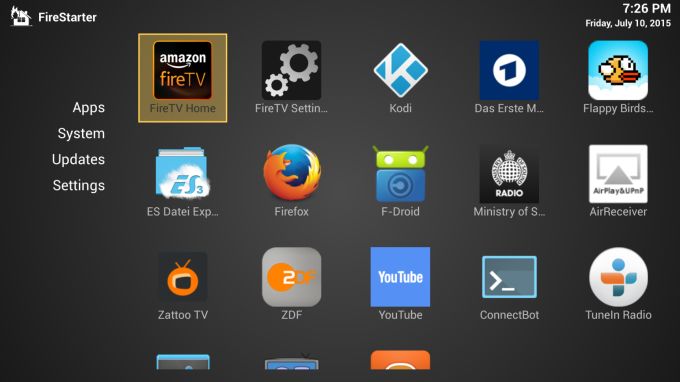 FireStarter is an Amazon Fire TV home screen replacement (for now