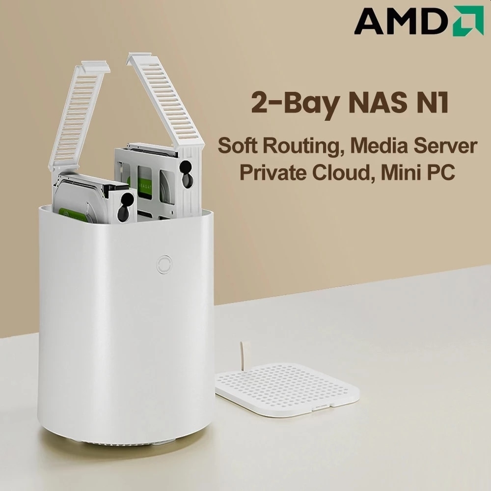 Topton NAS N1 is a dualbay home storage server with AMD Athlon 3050e and 4 ports