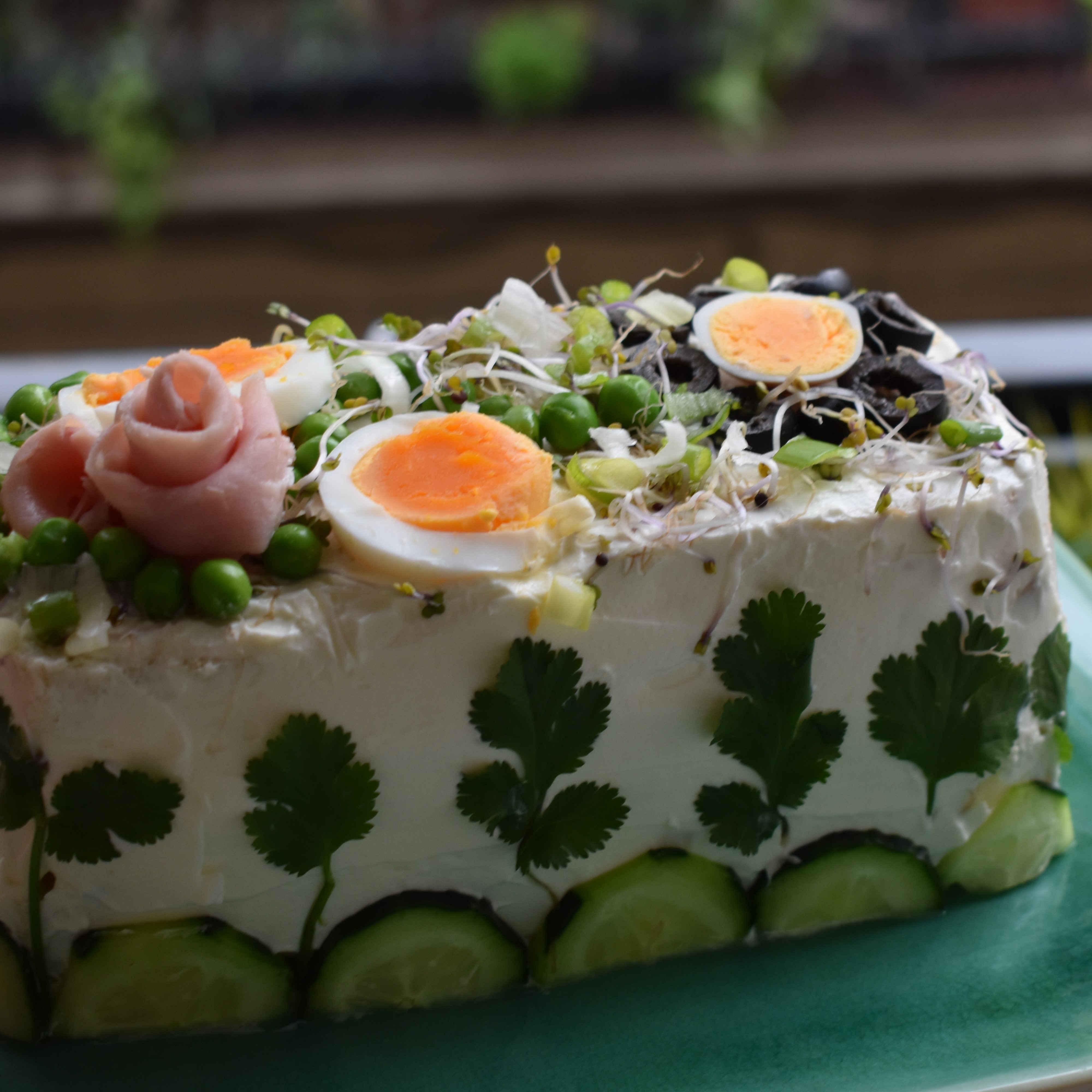 Smörgåstårta Swedish sandwich cake recipe! An easy delish savoury treat