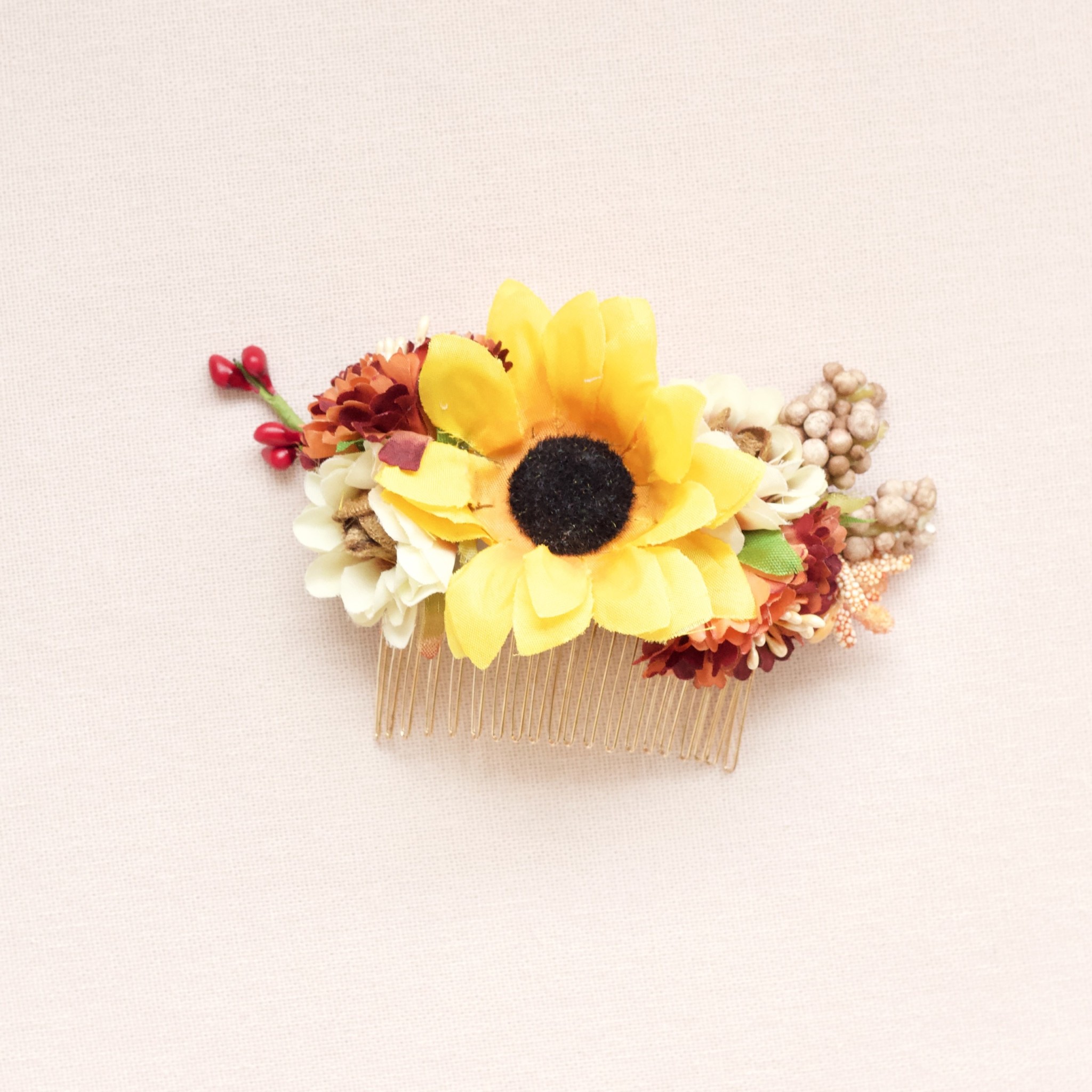Sunflower Hair Comb Lilly & Lace