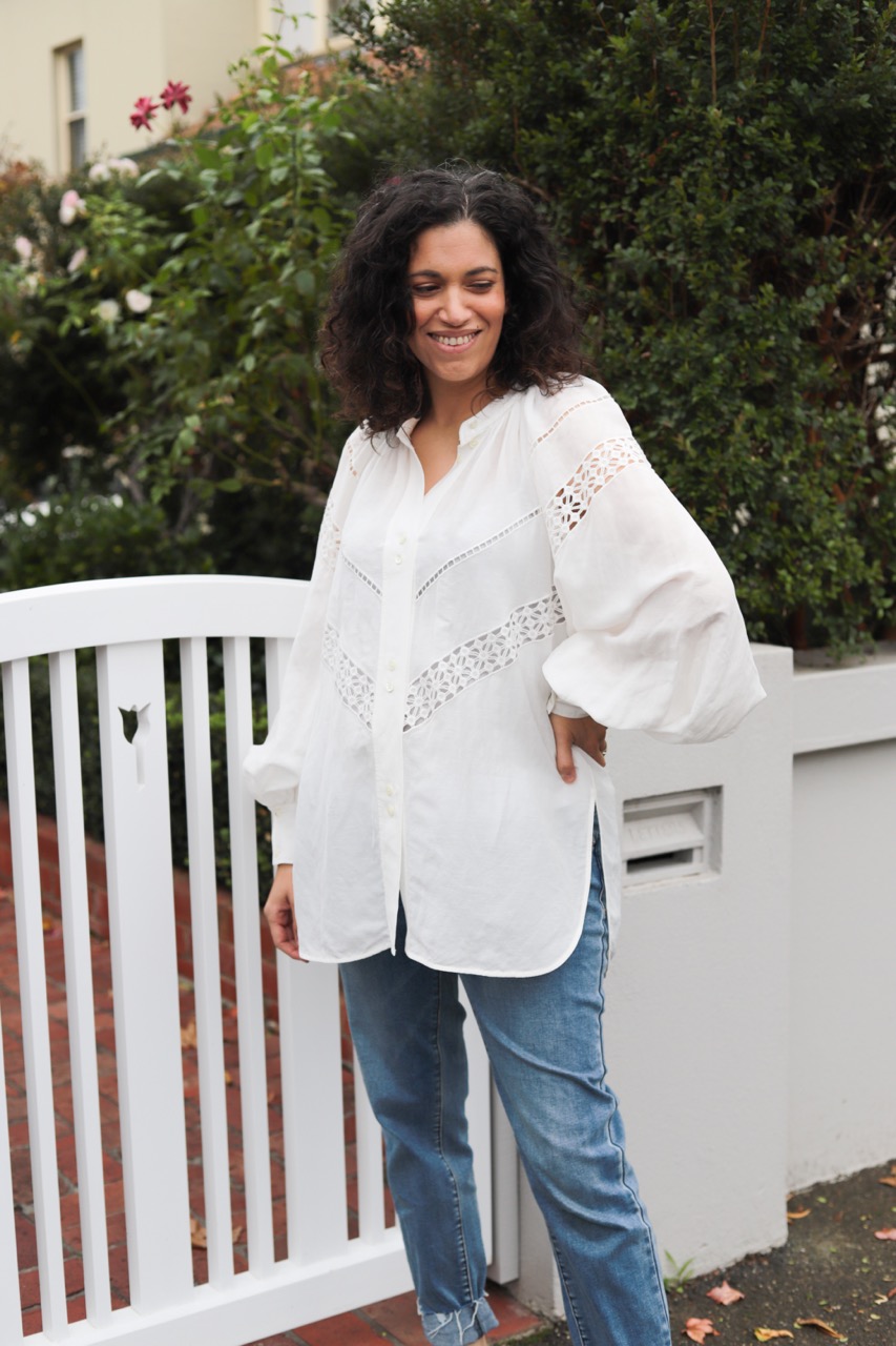 Ellery x Witchery Linen Lace Blouse