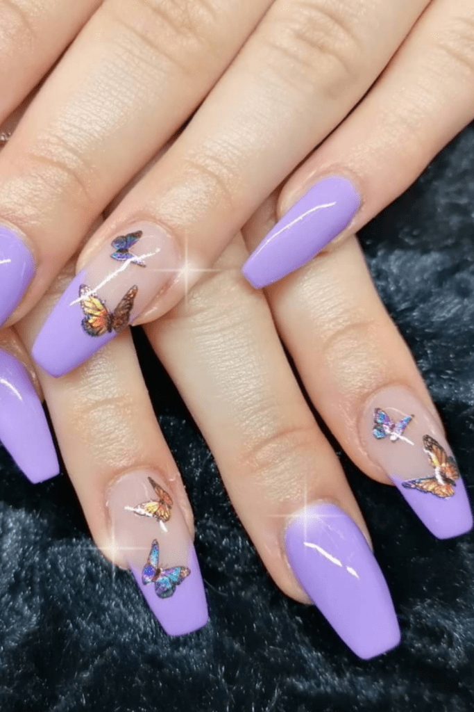 Acrylic Nails Summer 2021 Butterfly Nail Art is the Trend of the Year