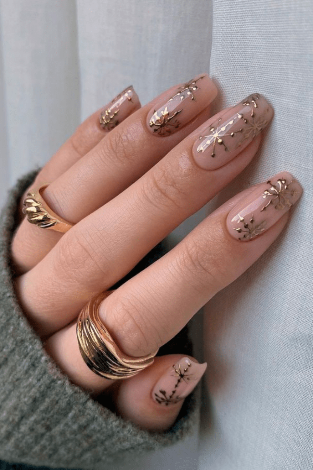 Short Acrylic Nails Art with Coffin Shape for Autumn 2021