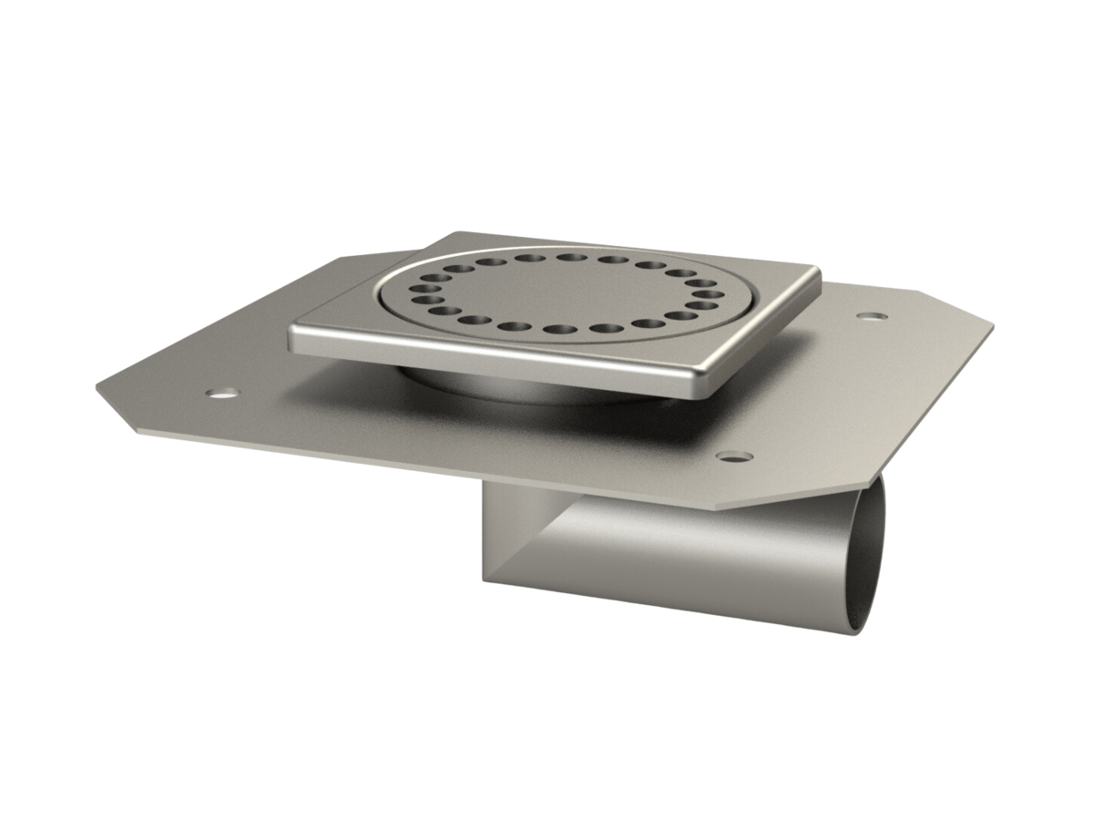 Floor drain trap 100x100 with a side outlet 40 mm