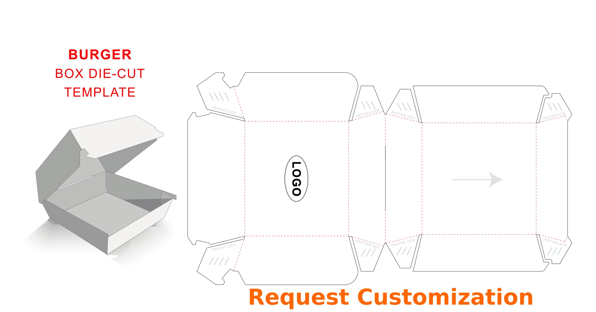 Burger Box Dieline Limcy Packaging