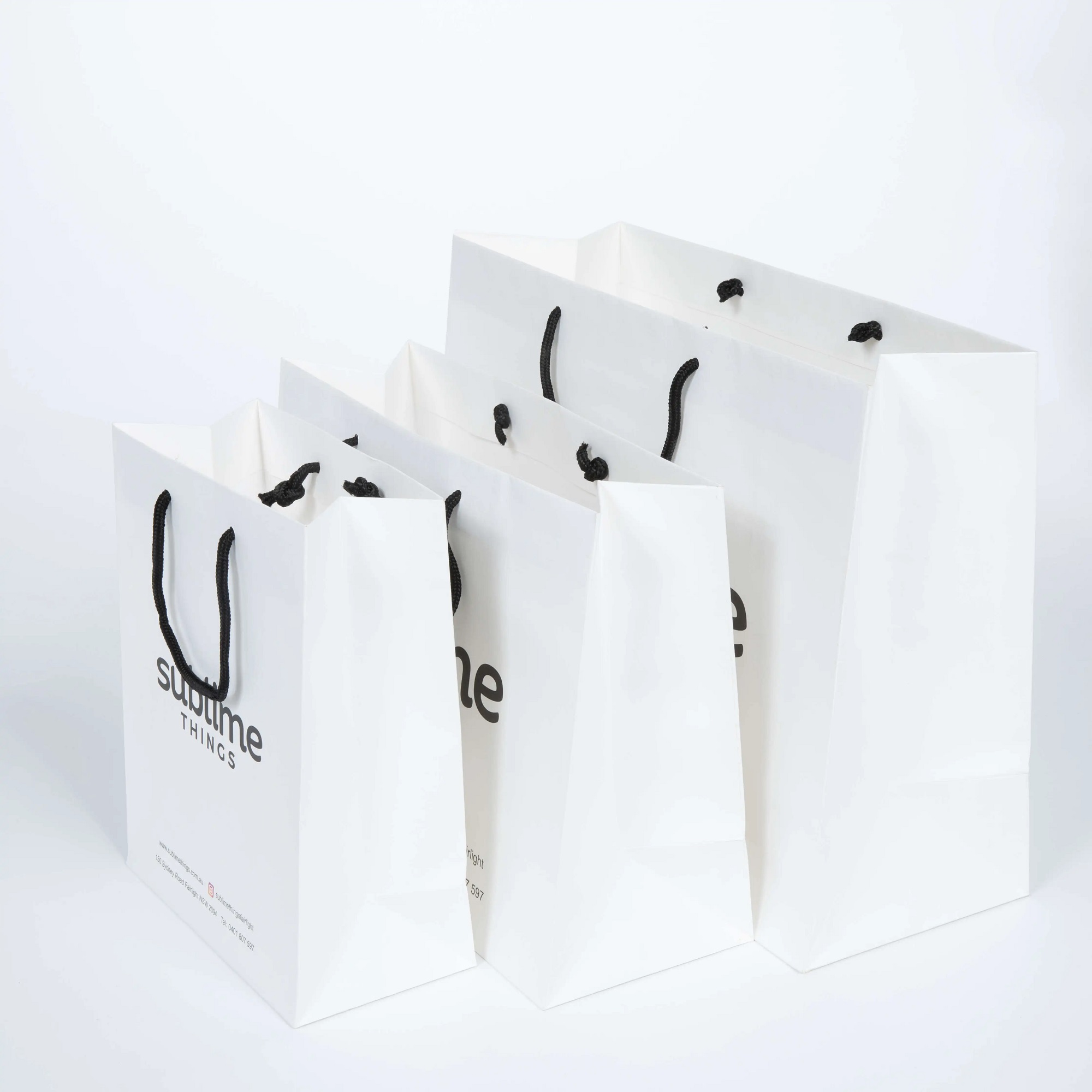 Custom White Paper Bags Wholesale Price No Minimum