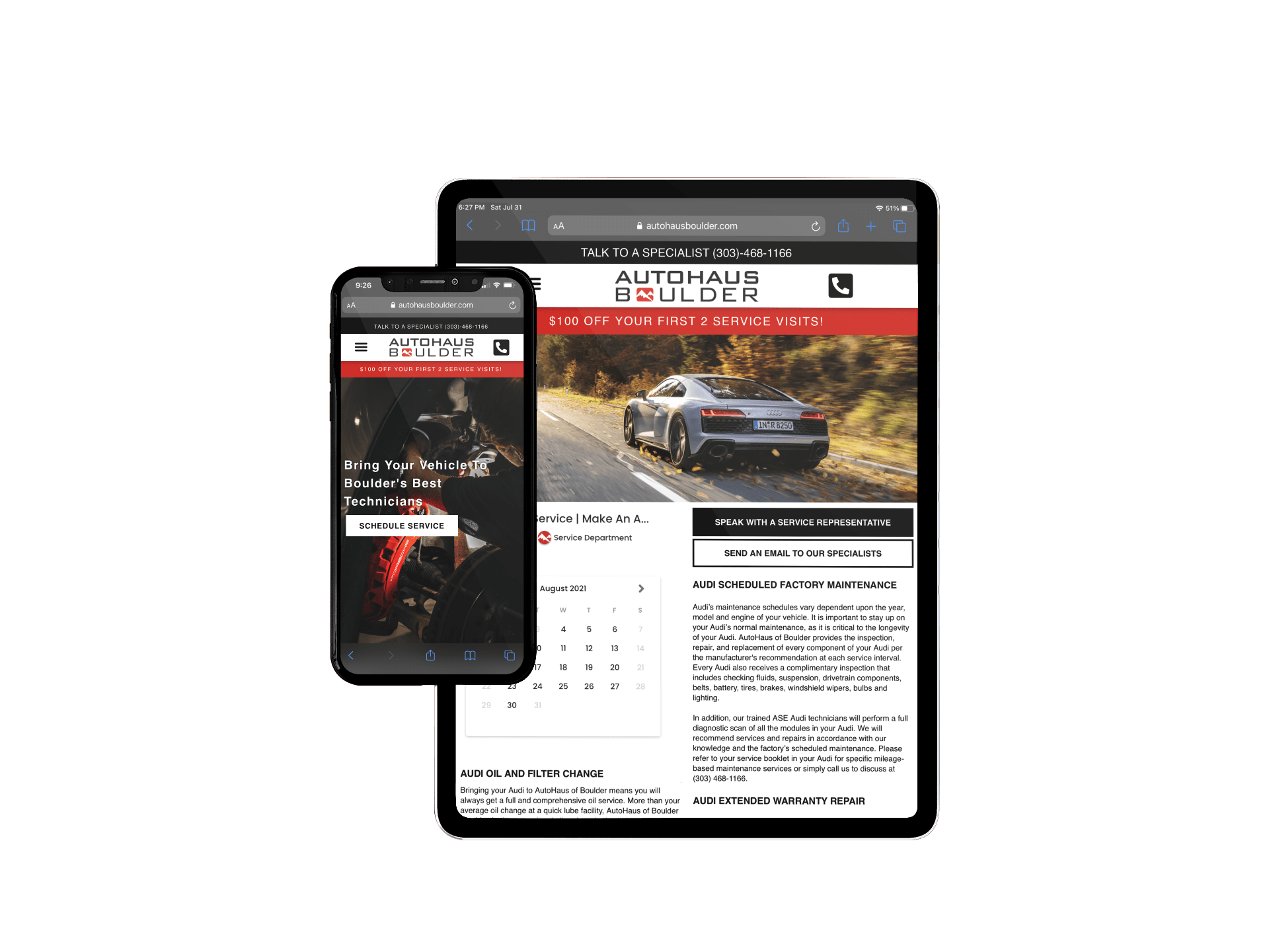 AutoHaus Website Showcase — Limited Edition