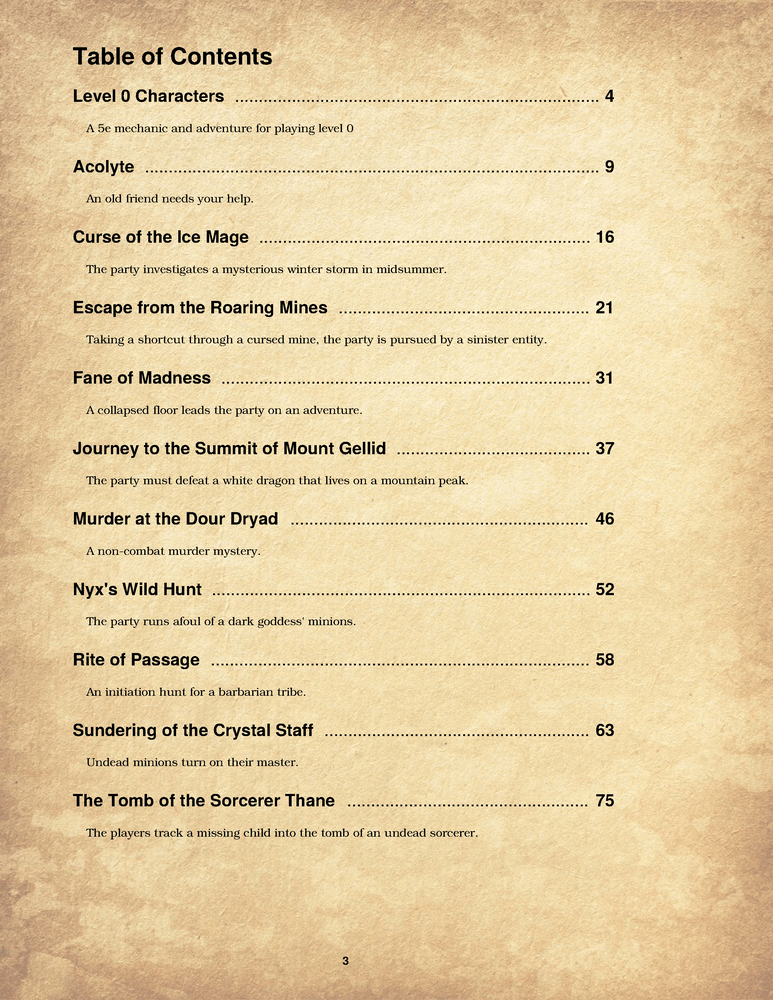 DnD Adventure and Random Encounter Ideas