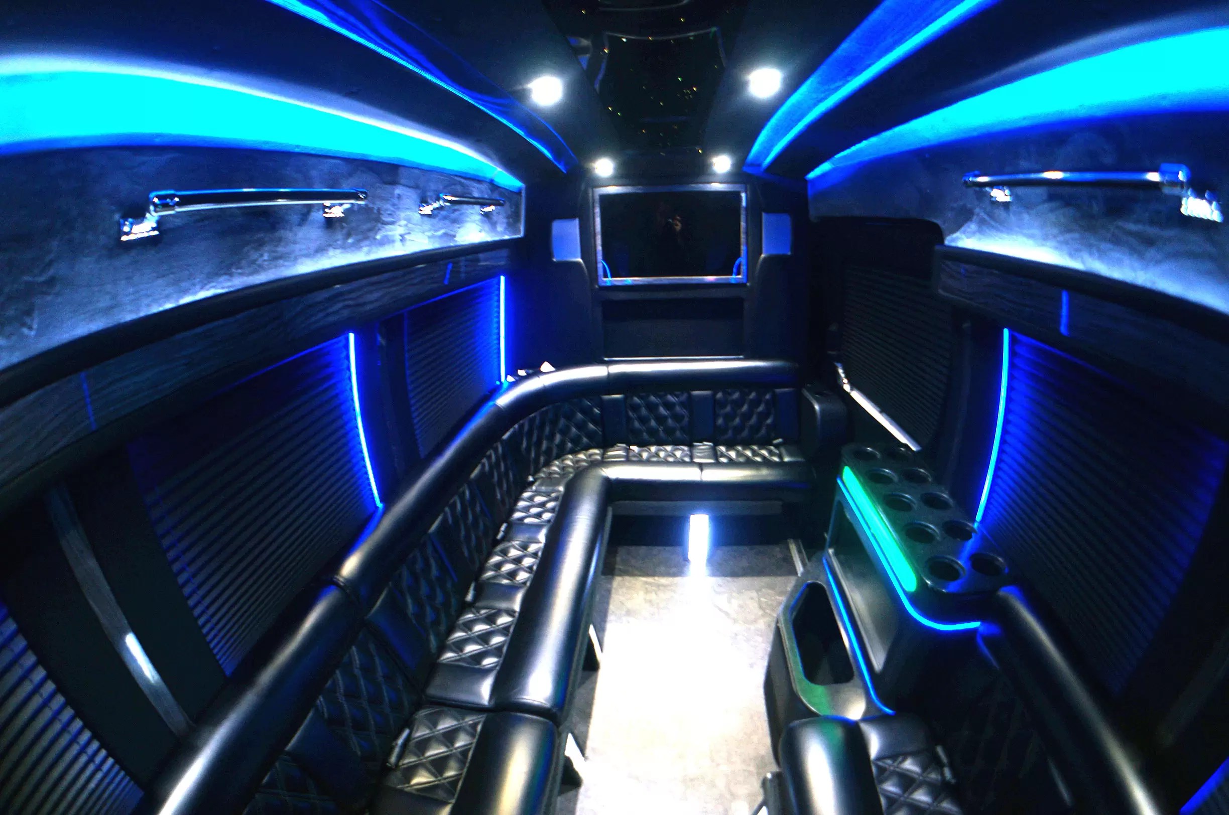 Party Bus with Plush Lounge Seating for 12 Guests