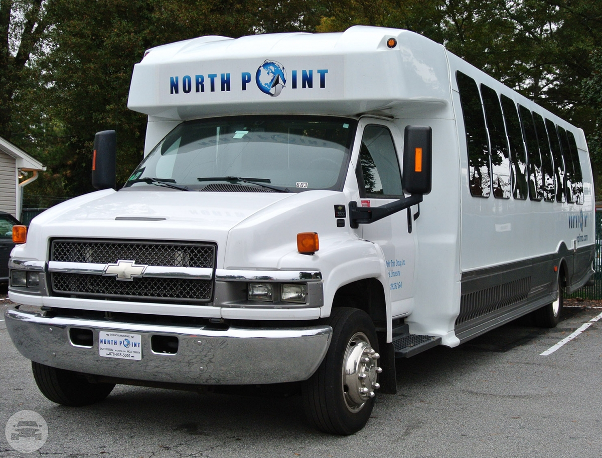 White MiniBus 35 passenger North Point Transportation online