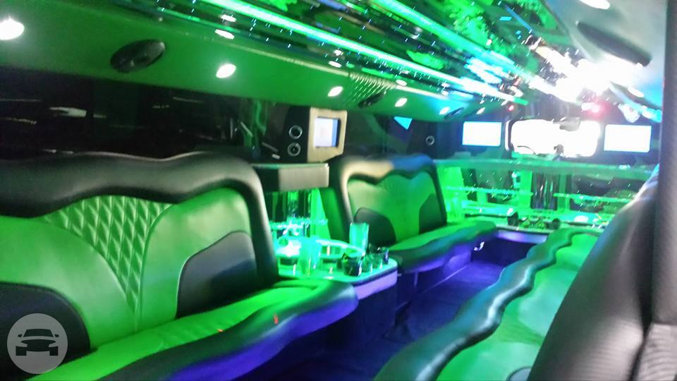 SYNERGY GREEN STRETCHED HUMMER LIMO 24/7 Limousines online reservation