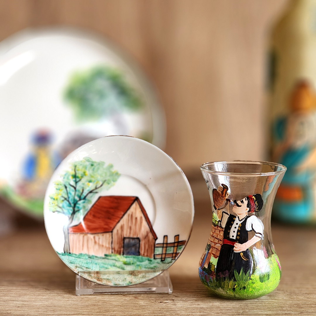 Tea Cup without handle Lebanese Heritage (1pc) Lina Asmar