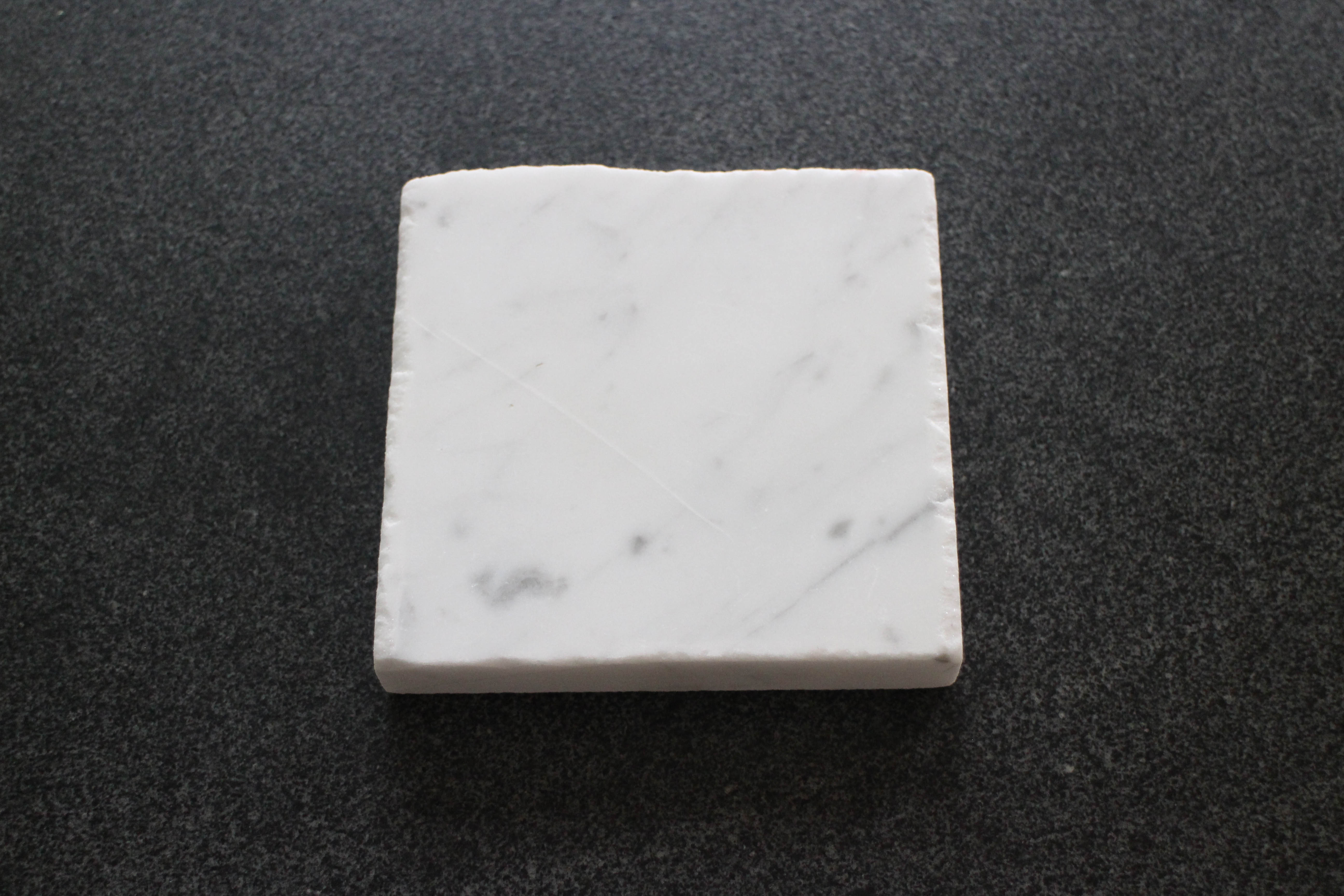 Carrara Marble Stain Test Linen and Lavender