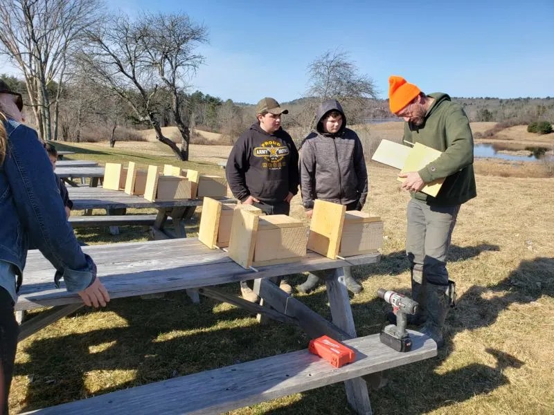 LA IDEAL Students Install Swallow Houses at Coastal Rivers Conservation