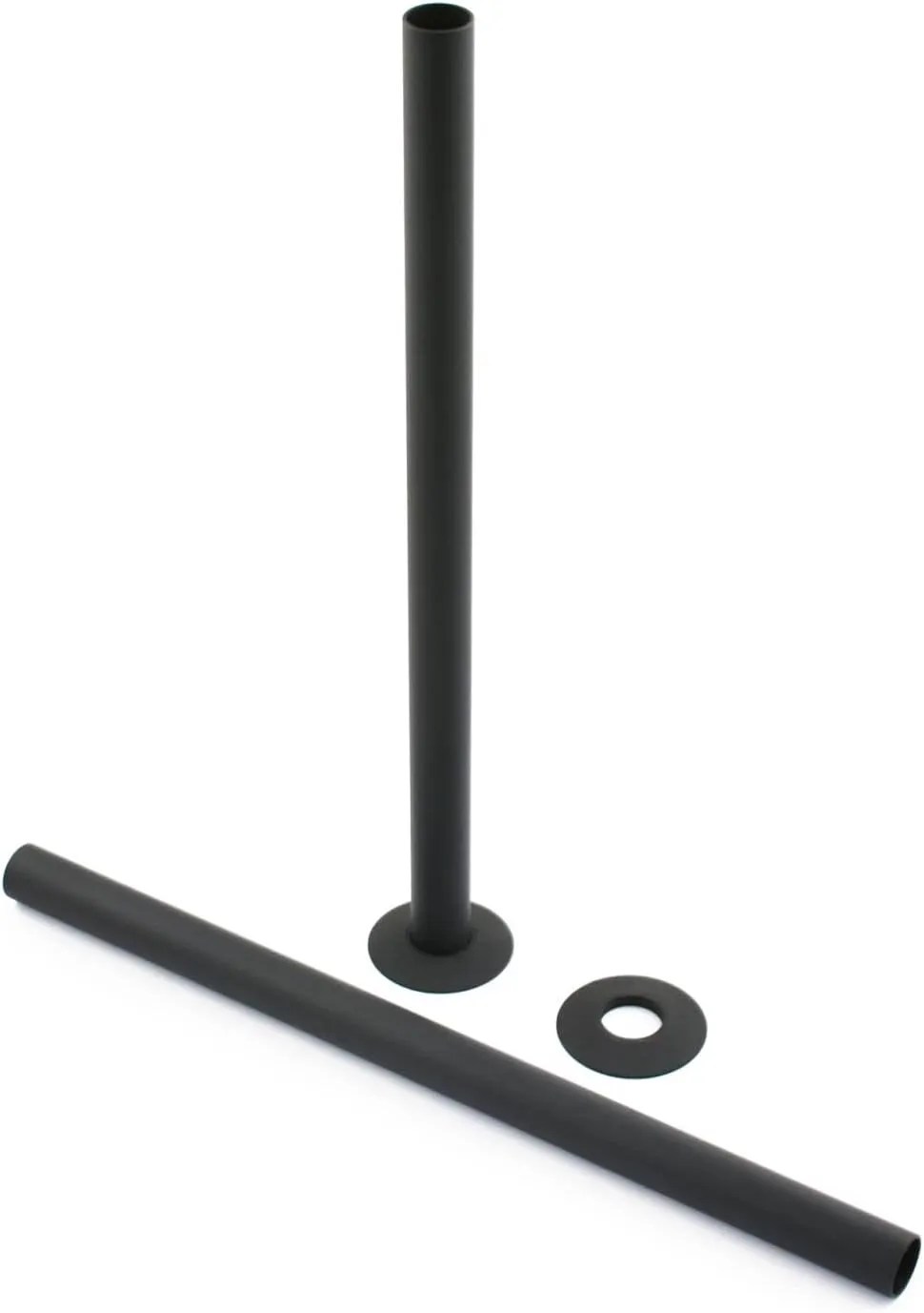 Radiator Pipe Covers & Shroud Set 300mm Black Pair Lincolnshire Radiators Direct