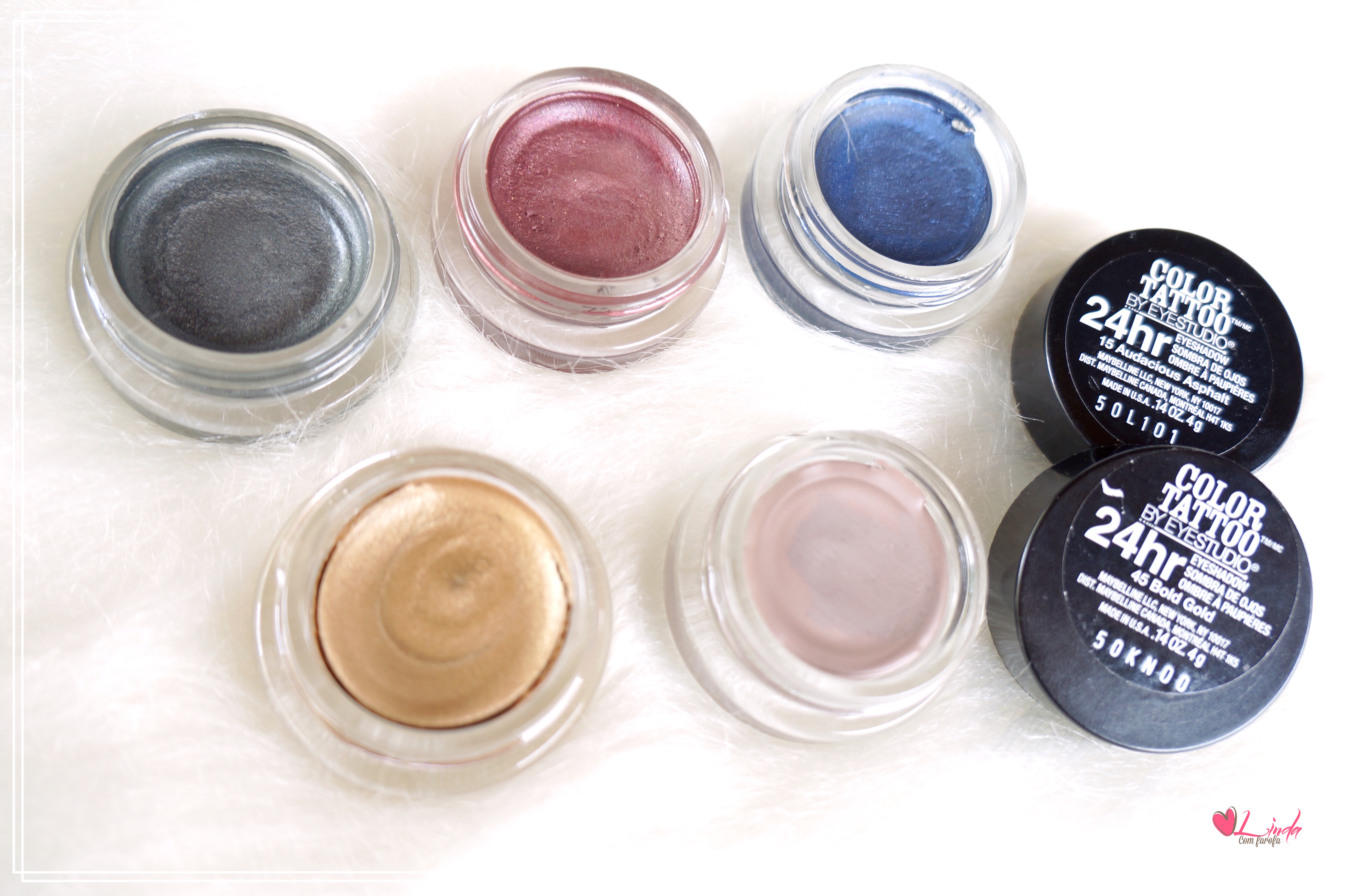 Resenha Sombras Color Tattoo Maybelline Eye Studio 24h. Linda com