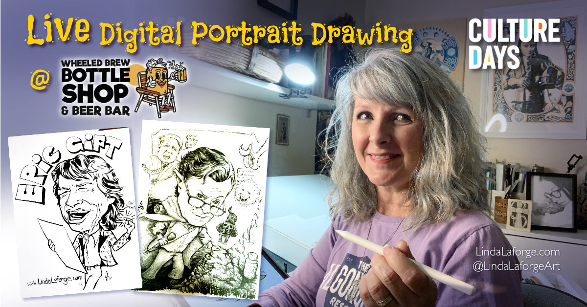 Live Digital Portrait Drawing Linda