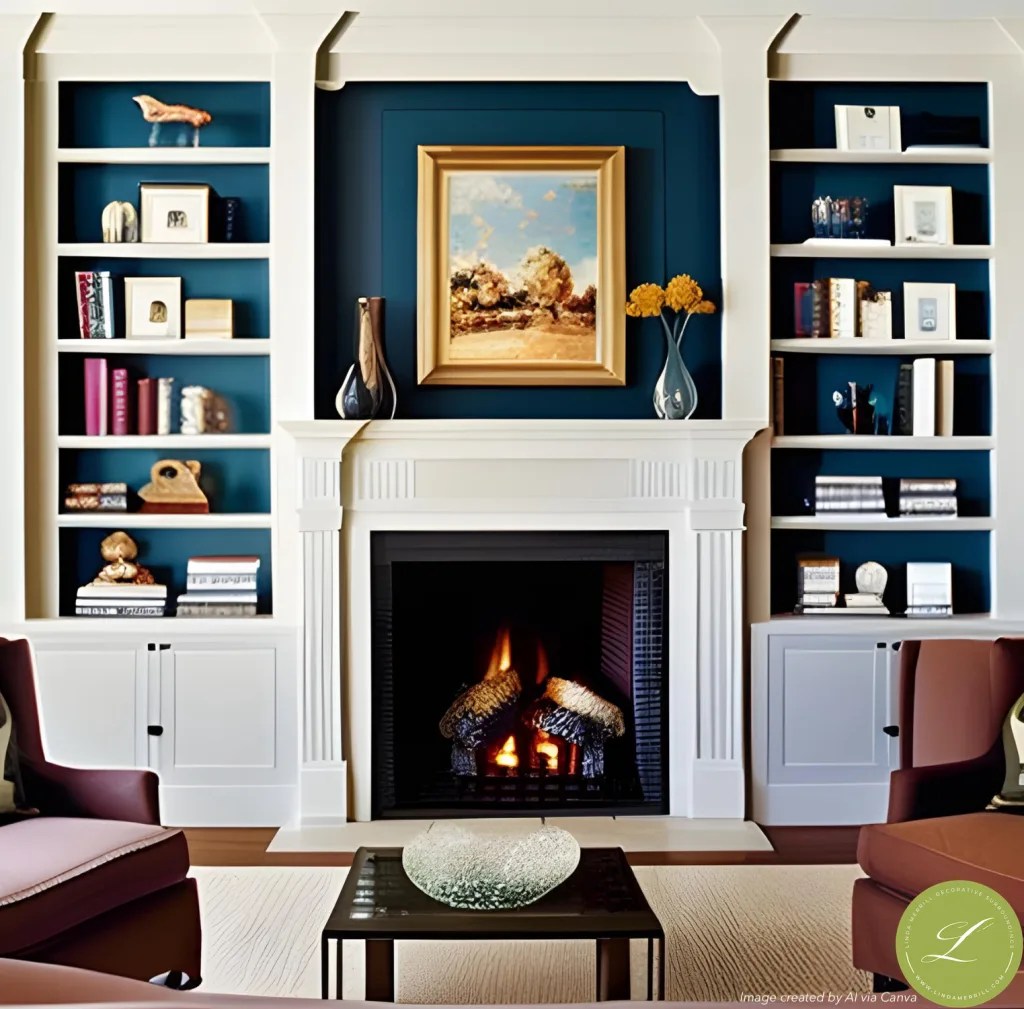Painting Backs of Bookcases Linda Merrill Interior Designer Decorator