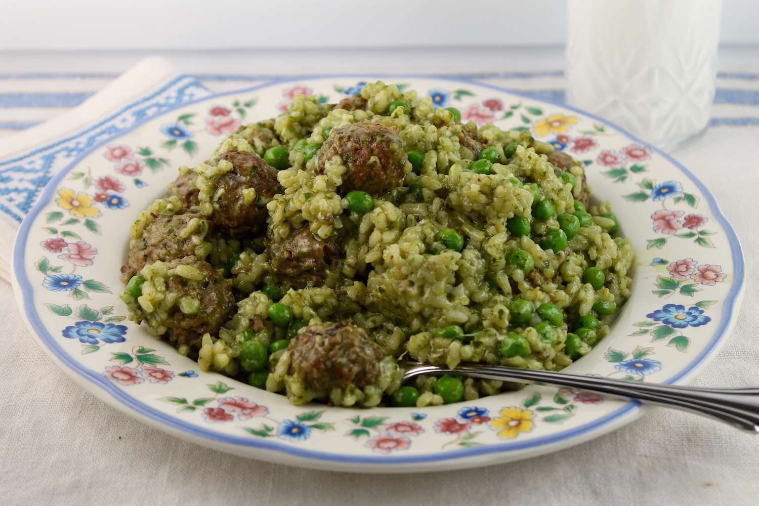Pesto Rice with Meatballs Recipe
