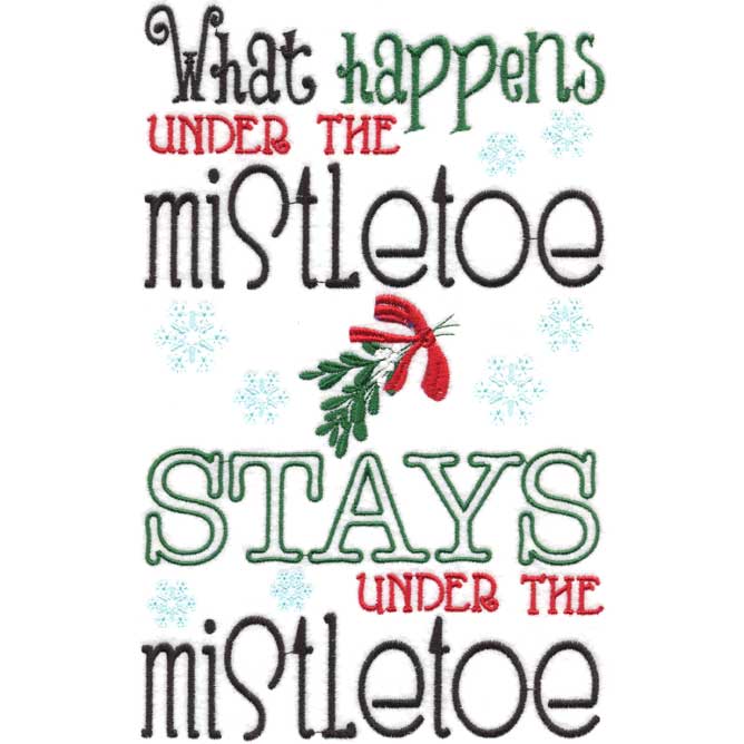 What Happens Under the Mistletoe (5.8 x 9.2in) LindeeG Embroidery