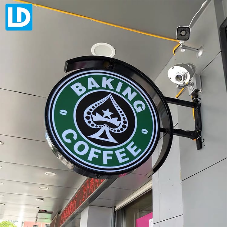 Round Light Box Sign Illuminated Exterior Advertising Display Lindo Sign