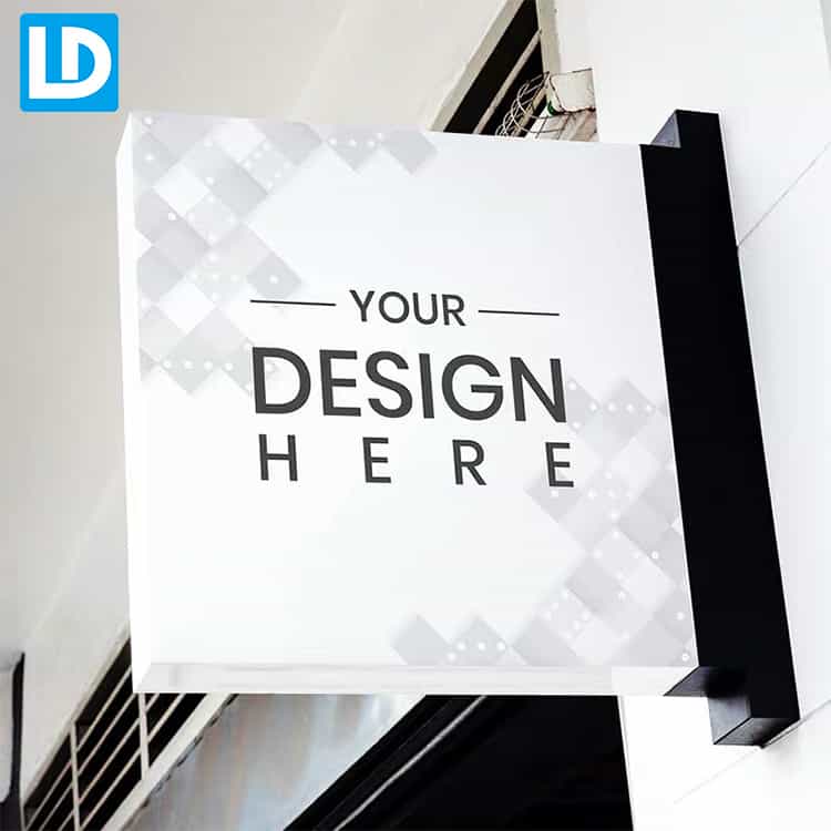Square LED Light Box Illuminated Blade Projecting Sign Lindo Sign