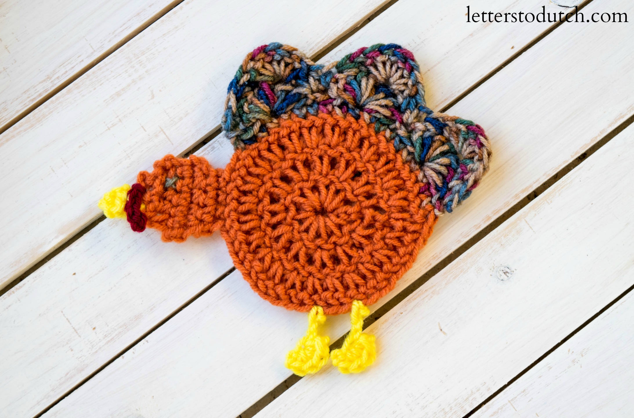 Crochet Turkey Coaster Pattern Letters To Dutch