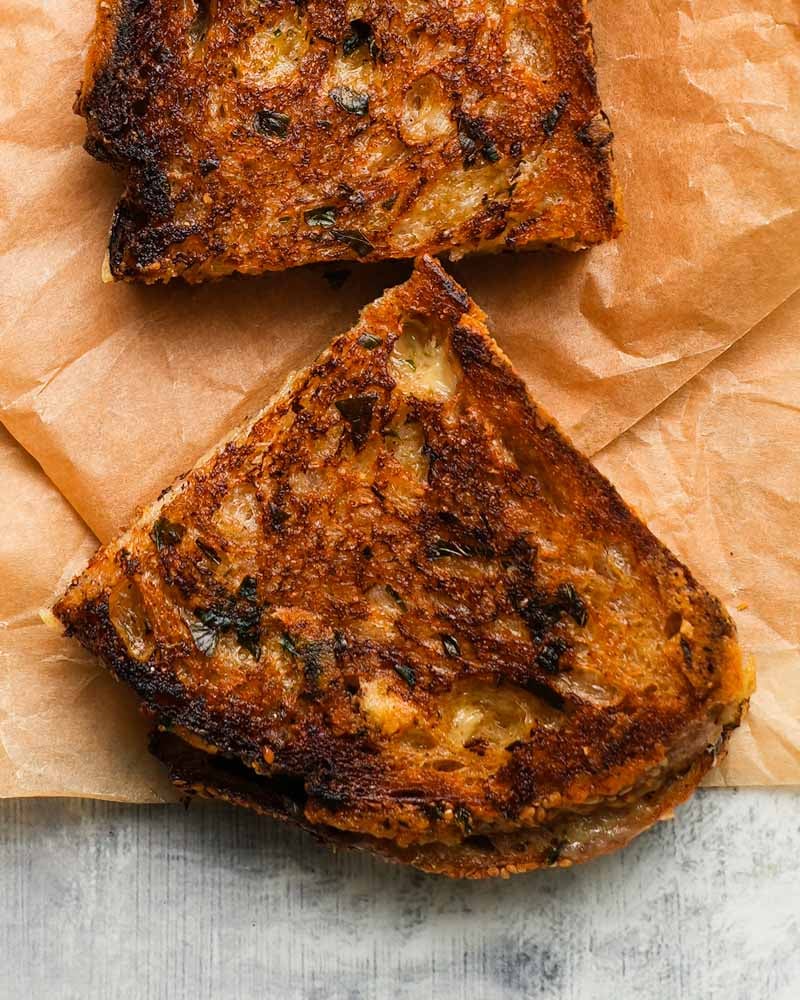 Garlic Bread Grilled Cheese Lindsey Eats