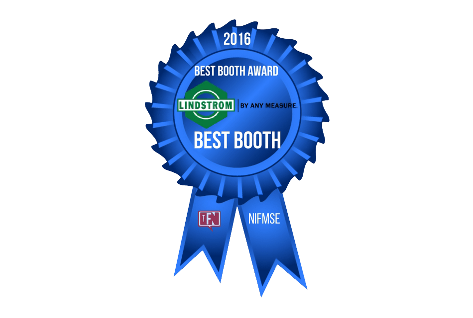 2016 NIFMSE Best Booth Award to Lindstrom Fasteners Lindstrom