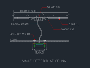 Smoke Detector at Ceiling DWG | AutoCAD Installation