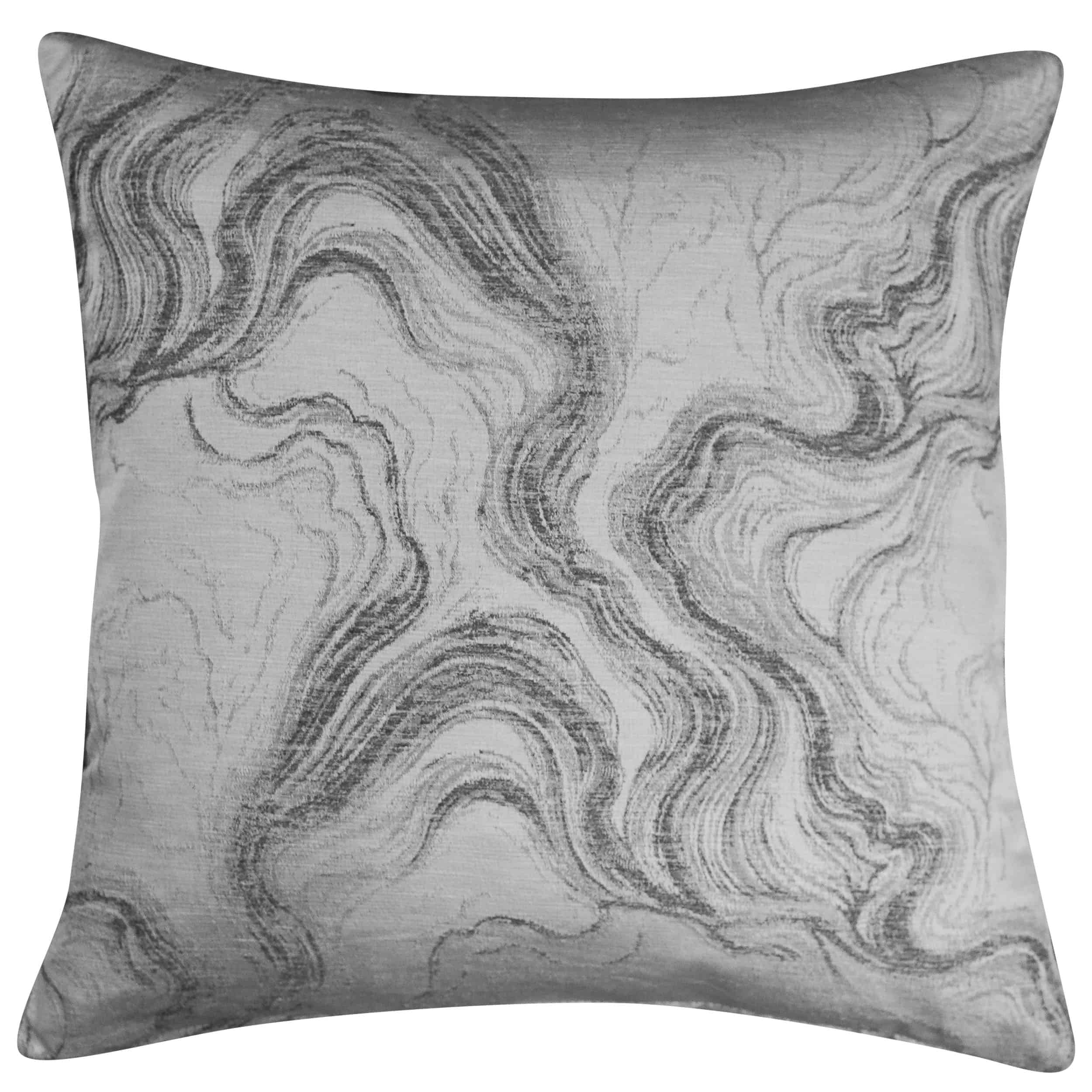 Marble Effect Cushion in Silver Linen Loft