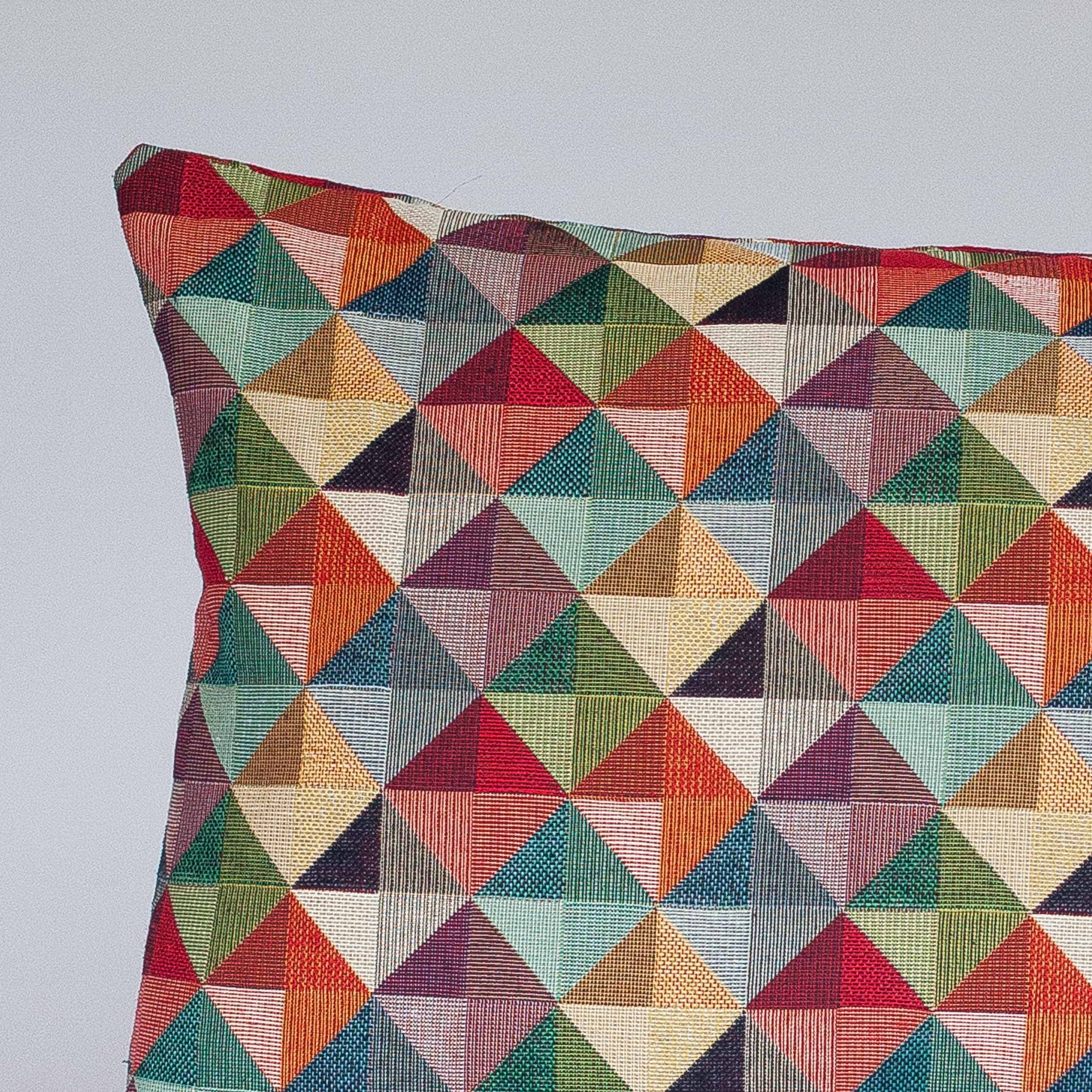 Triangle Harlequin Geometric Tapestry XL Rectangular Cushion Linen Loft