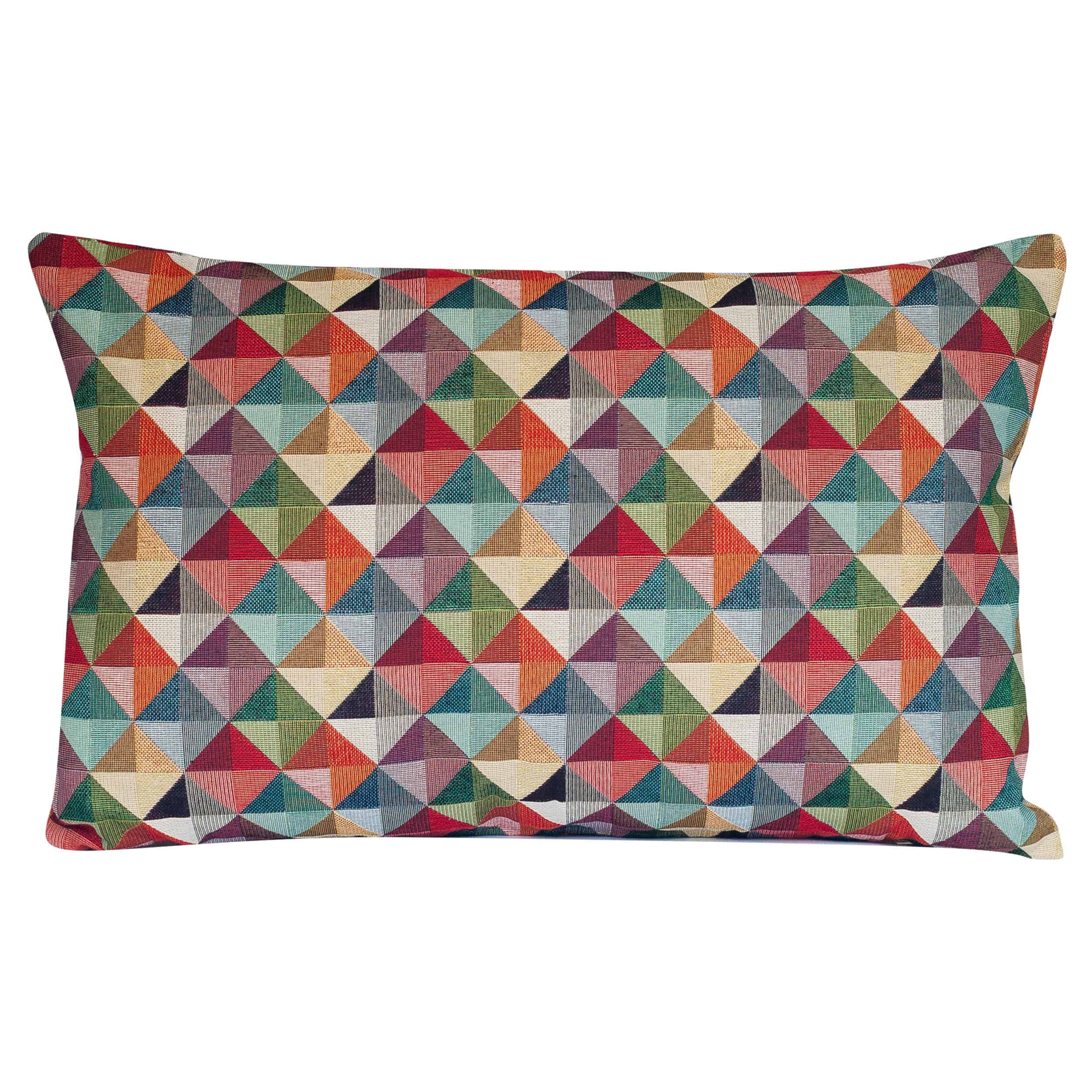 Triangle Harlequin Geometric Tapestry XL Rectangular Cushion Linen Loft