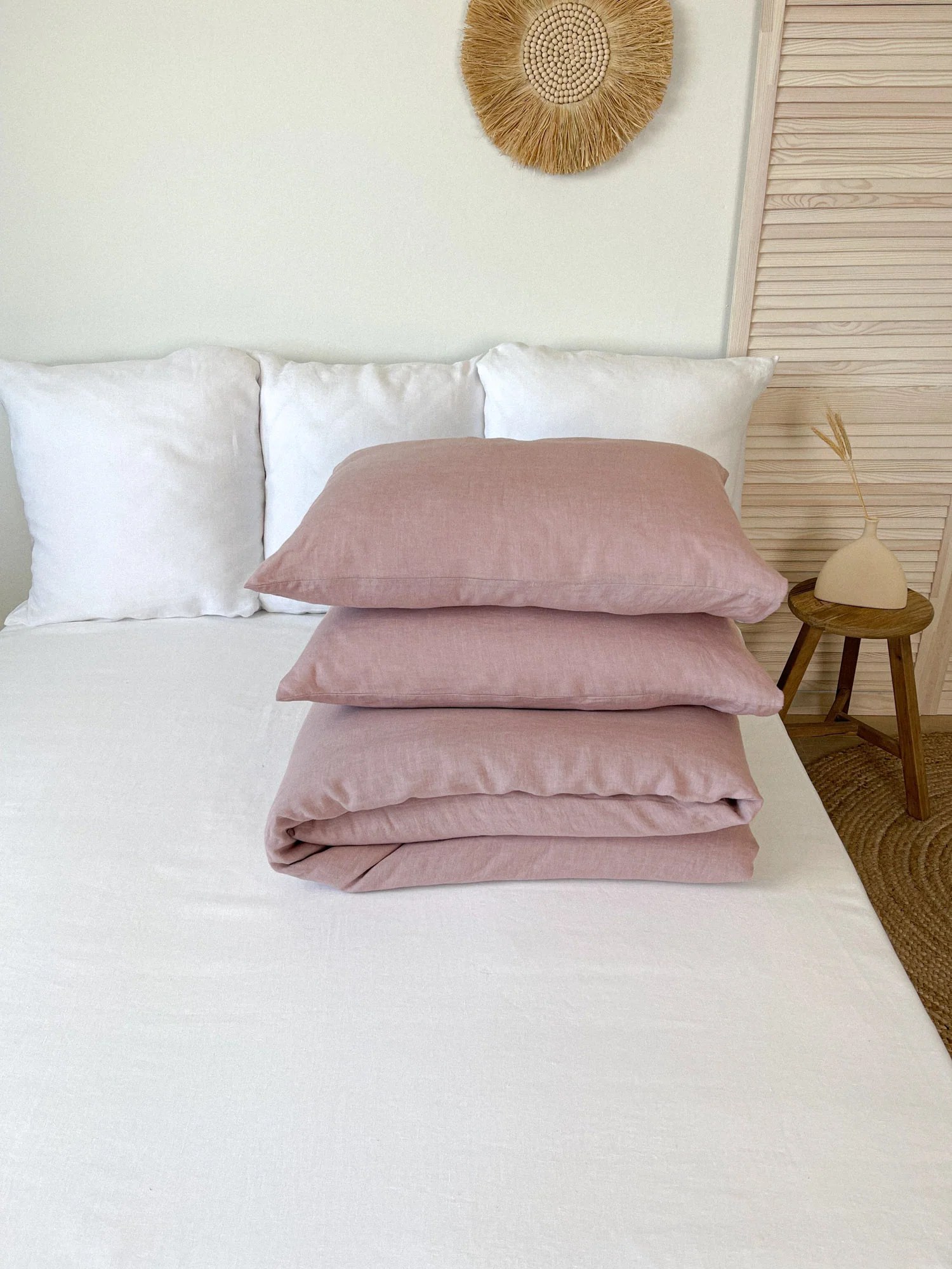 Light Pink Linen Duvet Cover Set LinenNotes Linen Notes
