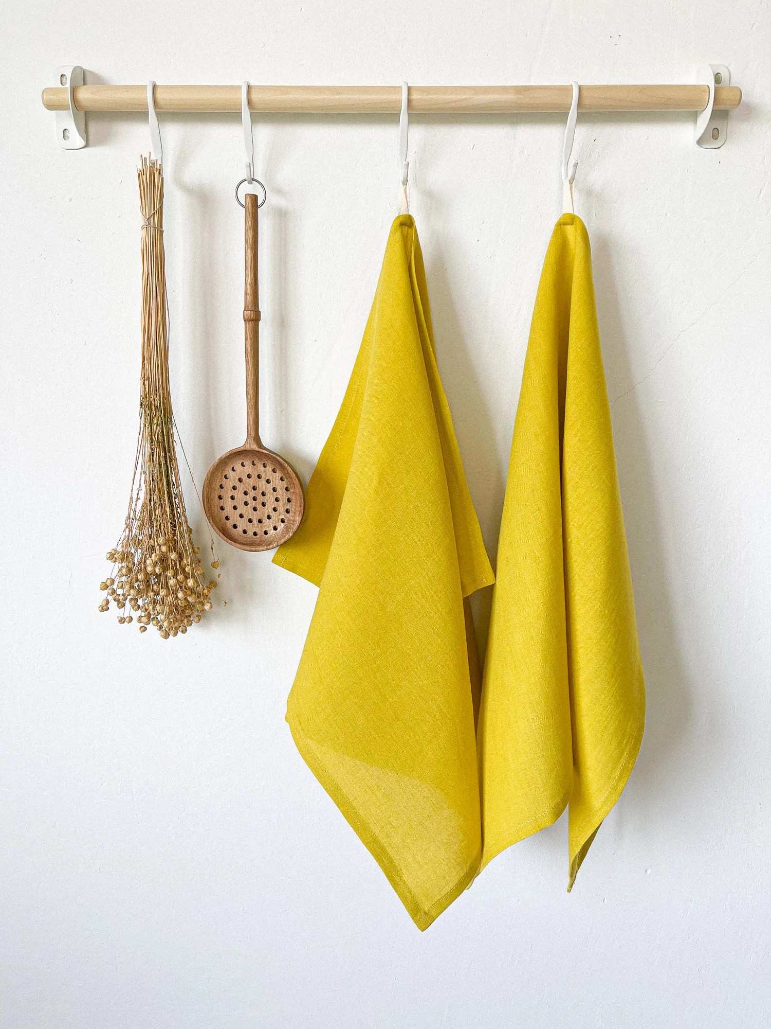 Yellow Linen Tea Towels LinenNotes Linen Notes