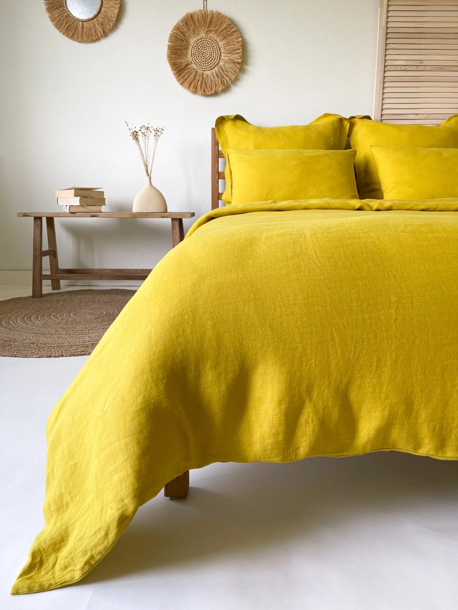 Yellow Linen Duvet Cover Set LinenNotes Linen Notes