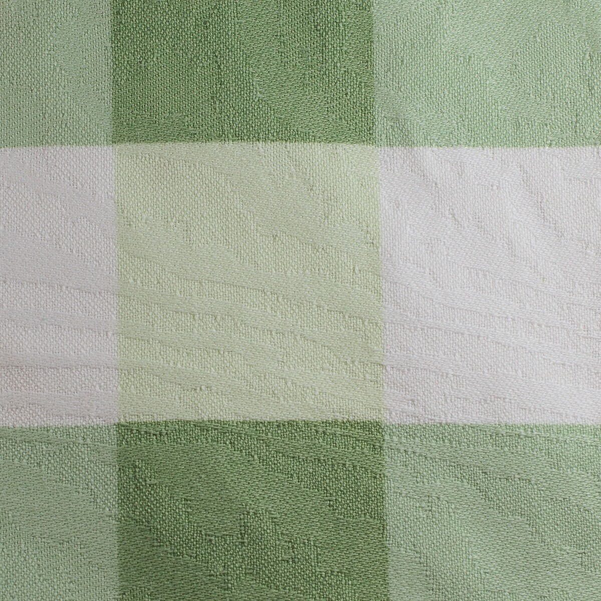 Green & White Plaid Damask Print — The Linen Shop