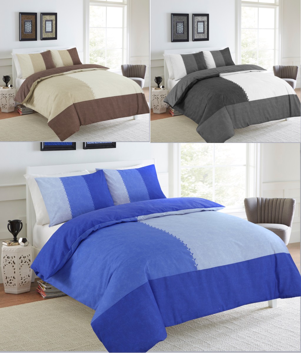 Suede Patch Printed Duvet Quilt Cover Polycotton Bedding Set LinenStar